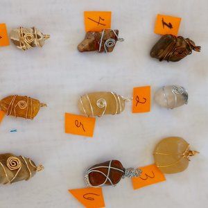 Wire -wrapped Mississippi River Rock  Pendants